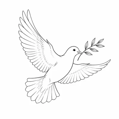 fine line dove tattoo design, black linework flash