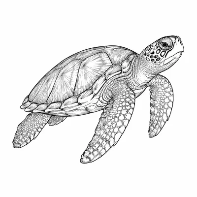 fine line turtle tattoo design, black linework flash