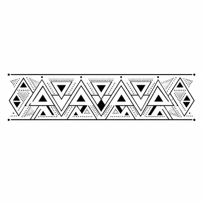 geometric armband tattoo design, black linework flash