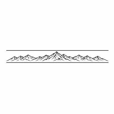 minimalist armband tattoo design, black linework flash