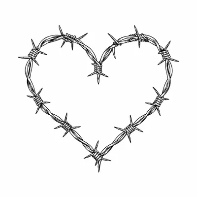 fine line barbed-wire tattoo design, black linework flash