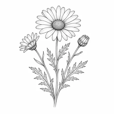 fine line birth-flower tattoo design, black linework flash