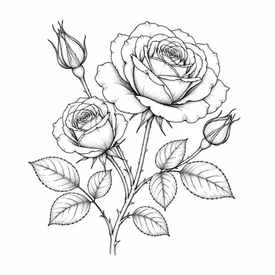 fine line birth-flower tattoo design, black linework flash