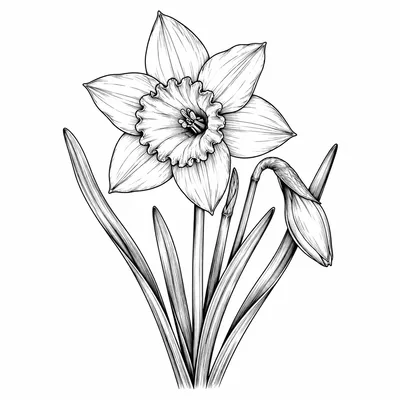 fine line birth-flower tattoo design, black linework flash