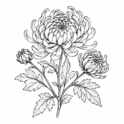 fine line birth-flower tattoo design, black linework flash