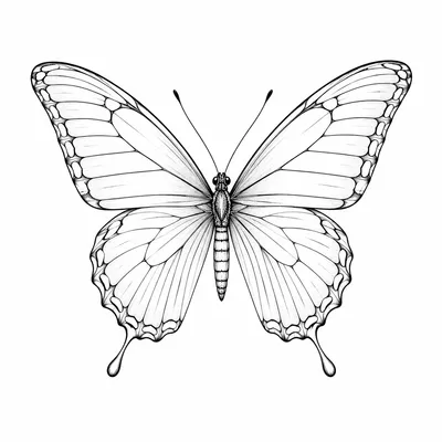 fine line butterfly tattoo design, black linework flash