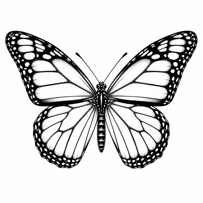 fine line butterfly tattoo design, black linework flash