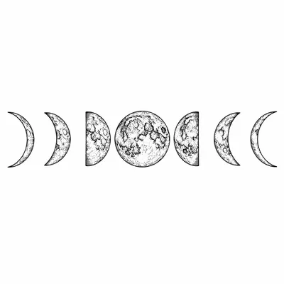 fine line celestial tattoo design, black linework flash