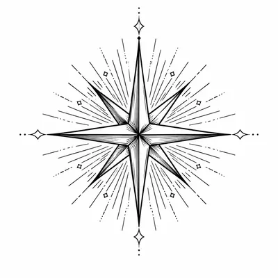 fine line celestial tattoo design, black linework flash
