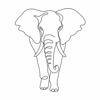 minimalist elephant tattoo design, black linework flash