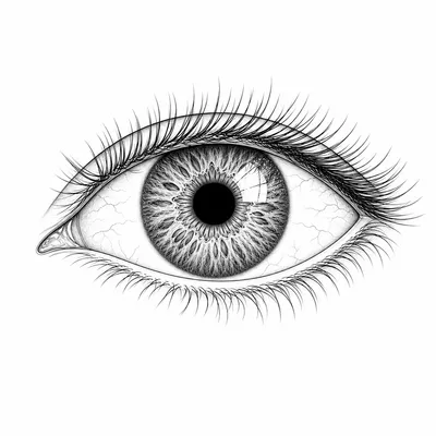 fine line eye tattoo design, black linework flash