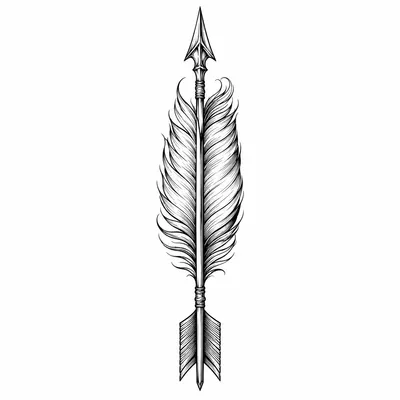 fine line feather tattoo design, black linework flash