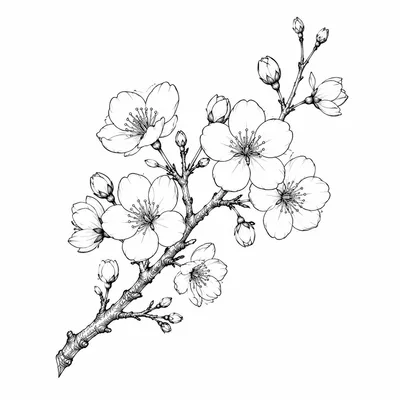 fine line flower tattoo design, black linework flash