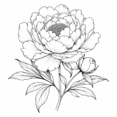 fine line flower tattoo design, black linework flash