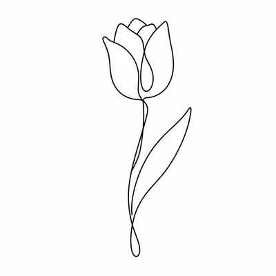 minimalist flower tattoo design, black linework flash