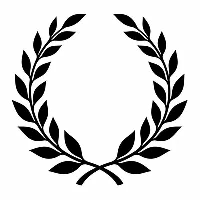 blackwork laurel wreath tattoo design, black linework flash