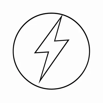 minimalist lightning bolt tattoo design, black linework flash
