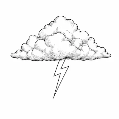 fine line lightning bolt tattoo design, black linework flash