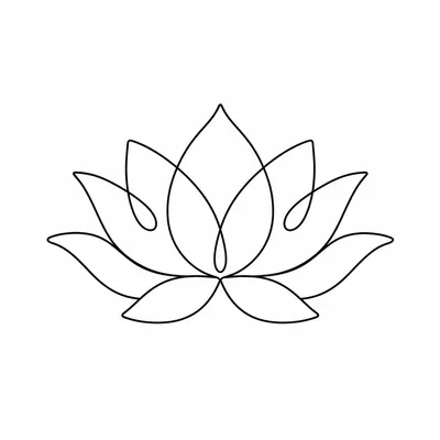 minimalist lotus tattoo design, black linework flash