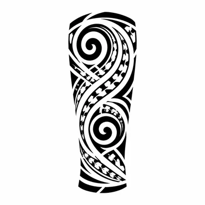 tribal maori tattoo design, black linework flash