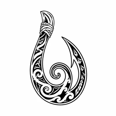 tribal maori tattoo design, black linework flash