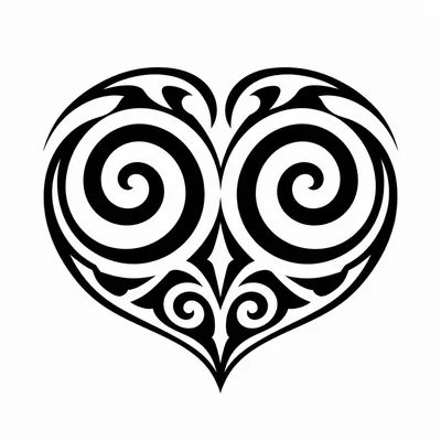 tribal maori tattoo design, black linework flash