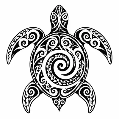 tribal maori tattoo design, black linework flash