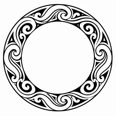 tribal maori tattoo design, black linework flash