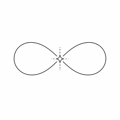 fine line infinity tattoo design, black linework flash