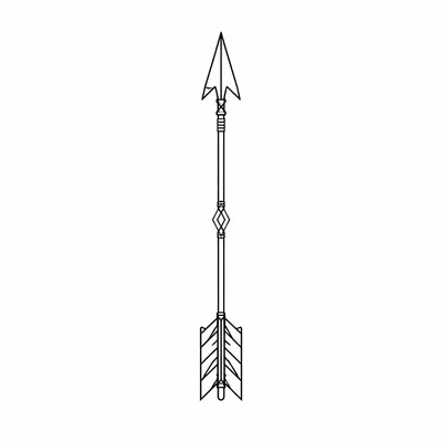 minimalist arrow tattoo design, black linework flash