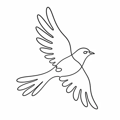 minimalist bird tattoo design, black linework flash