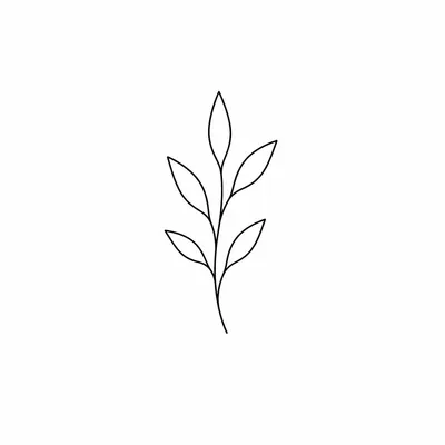 minimalist leaf tattoo design, black linework flash