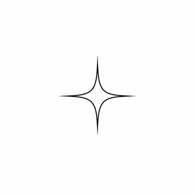 minimalist star tattoo design, black linework flash