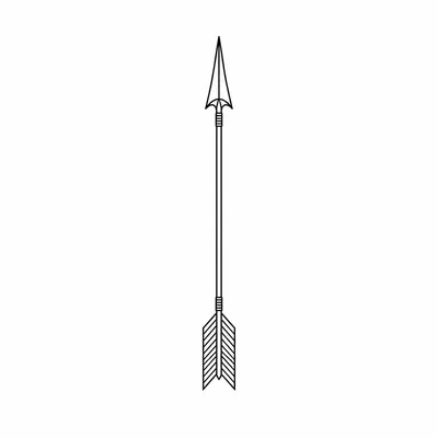 minimalist arrow tattoo design, black linework flash