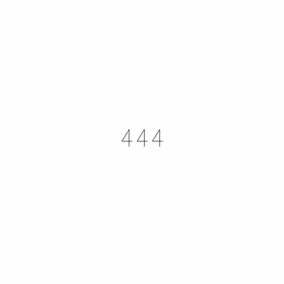 minimalist 444 number tattoo design, black linework flash