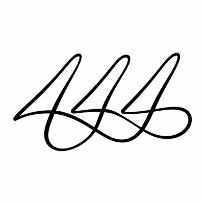 fine line 444 number tattoo design, black linework flash