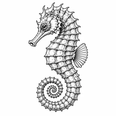 fine line ocean tattoo design, black linework flash