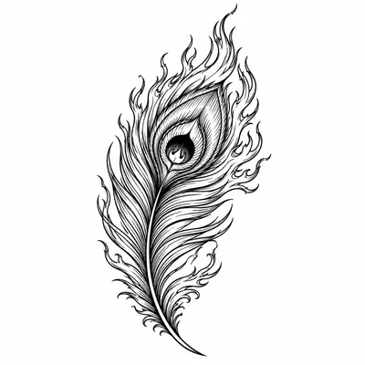 fine line phoenix tattoo design, black linework flash