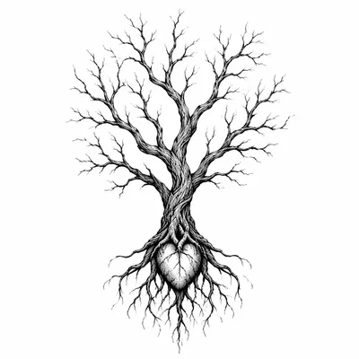 fine line poison-tree tattoo design, black linework flash