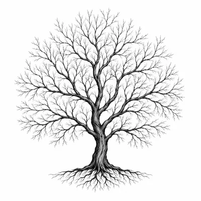 fine line poison-tree tattoo design, black linework flash