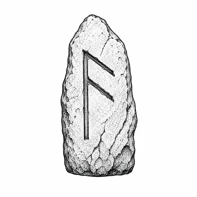dotwork runes tattoo design, black linework flash