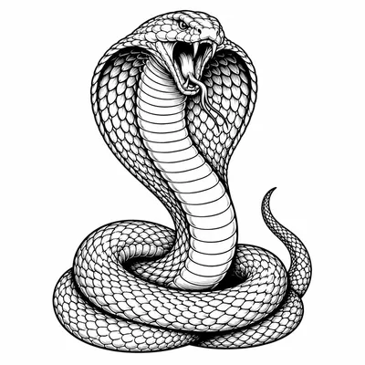 blackwork snake tattoo design, black linework flash