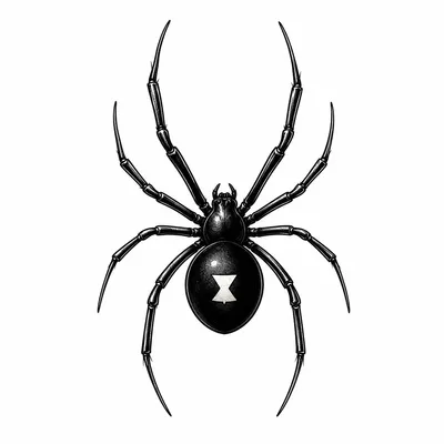 blackwork spider tattoo design, black linework flash