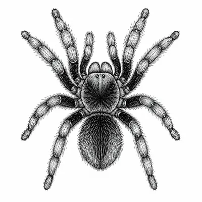 dotwork spider tattoo design, black linework flash