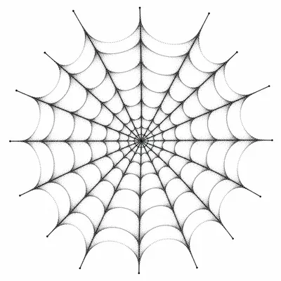 dotwork spider web tattoo design, black linework flash