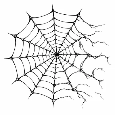 blackwork spider web tattoo design, black linework flash