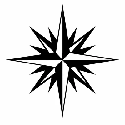 blackwork star tattoo design, black linework flash
