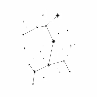 fine line star tattoo design, black linework flash