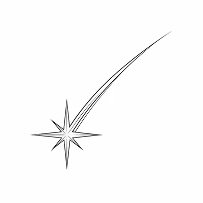 fine line star tattoo design, black linework flash