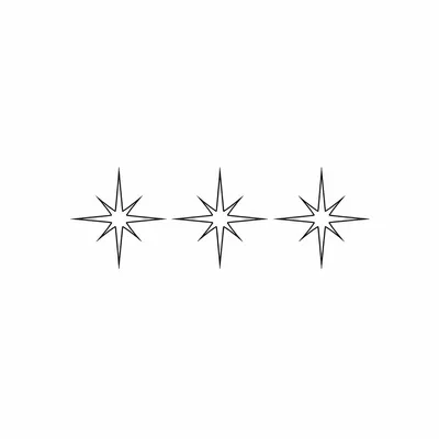 minimalist star tattoo design, black linework flash